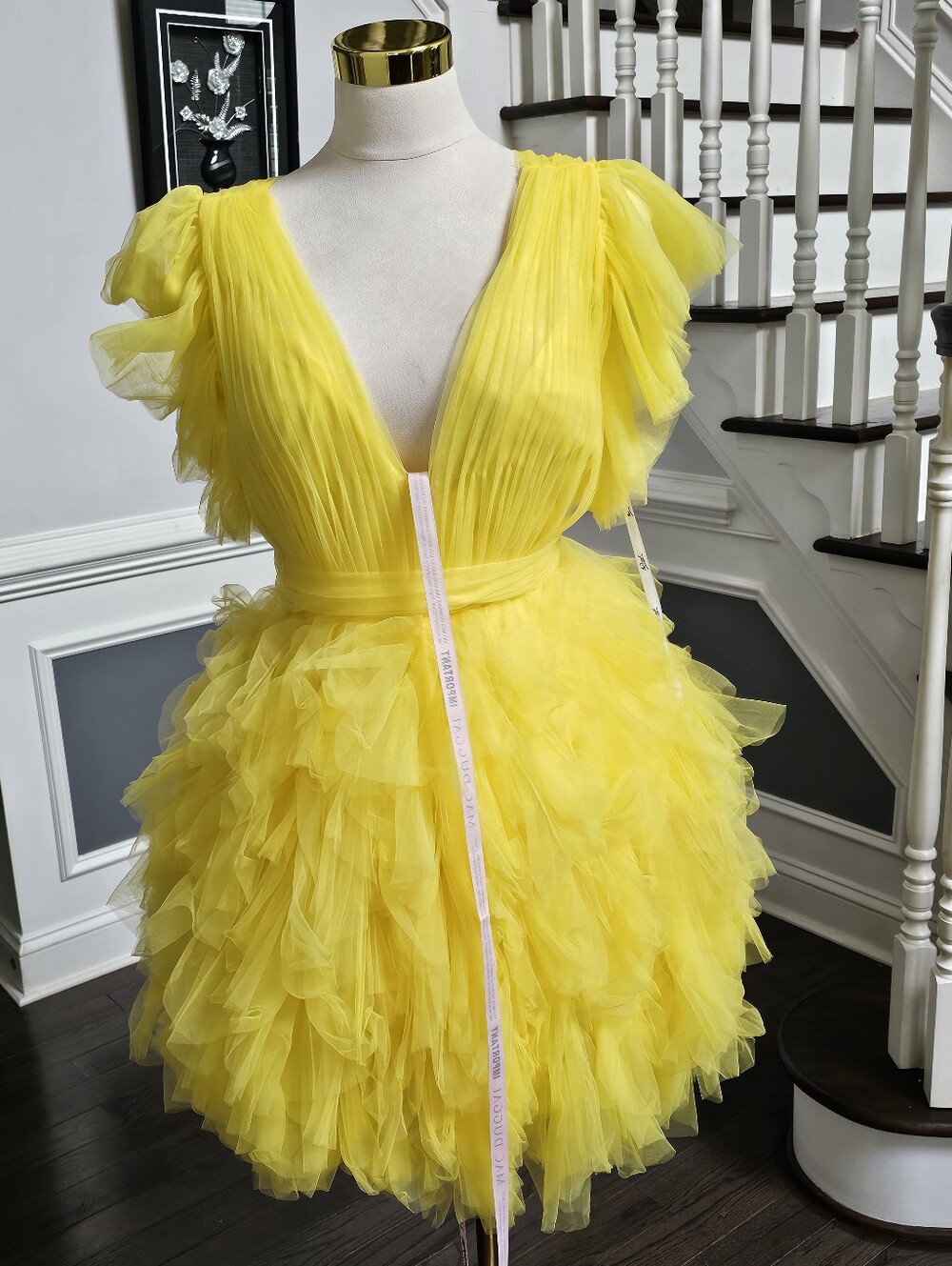 Mac Duggal Yellow Tulle Dress - Picture 8 of 11